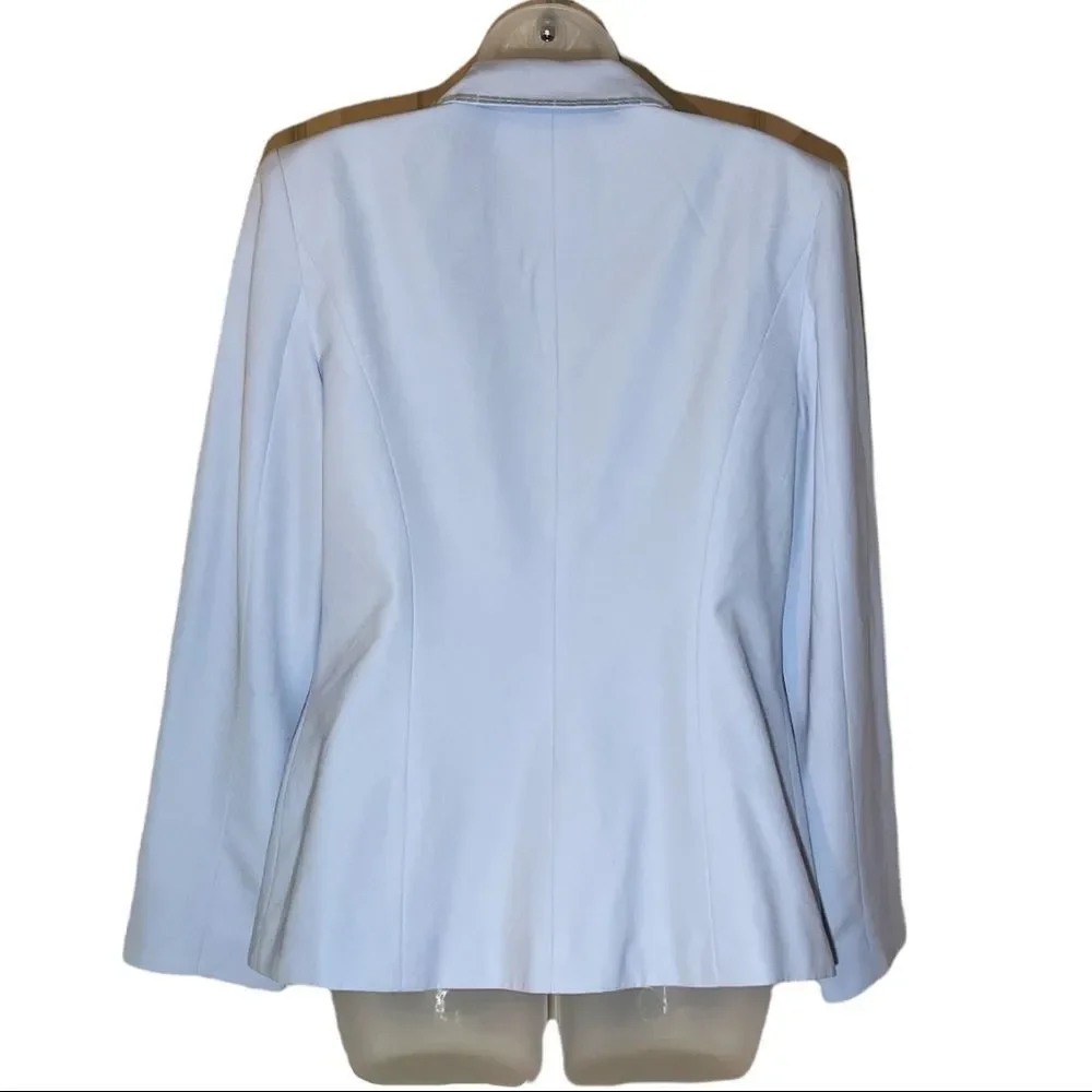 Together Spiegel Vintage 1990s Sky Blue Blazer Sequined Trim 10 - Picture 4 of 16